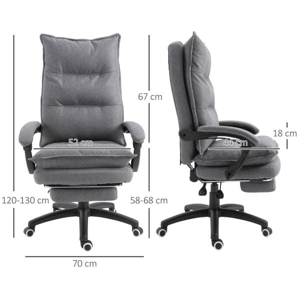 Massagekontorsstol, 70x62x120-130 cm, Svart
