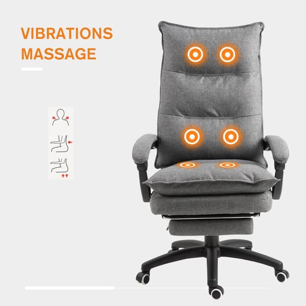 Massagekontorsstol, 70x62x120-130 cm, Svart