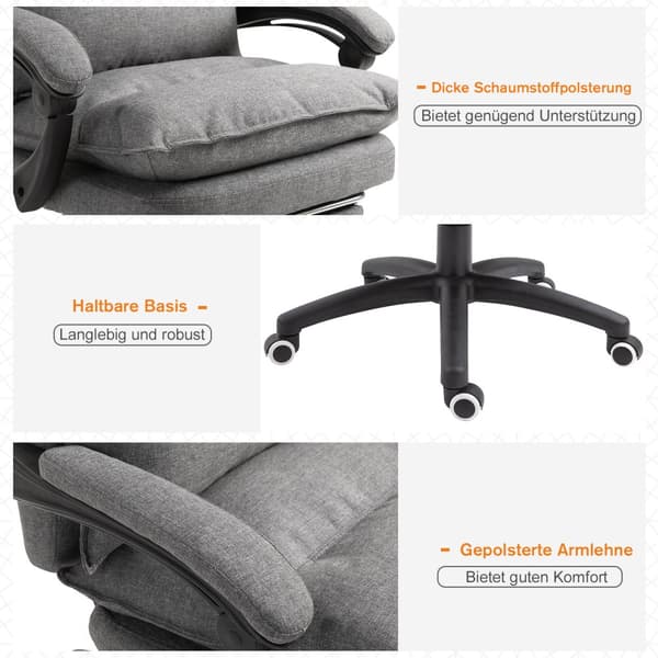 Massagekontorsstol, 70x62x120-130 cm, Svart
