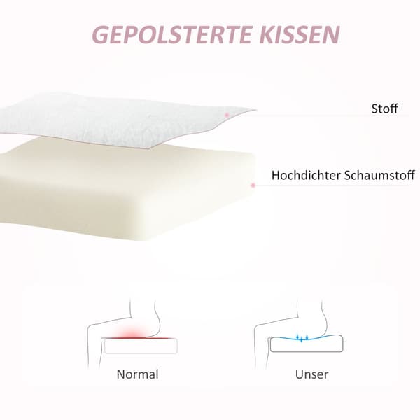 Kontorsstol, 45x52x82-90 cm, Vit