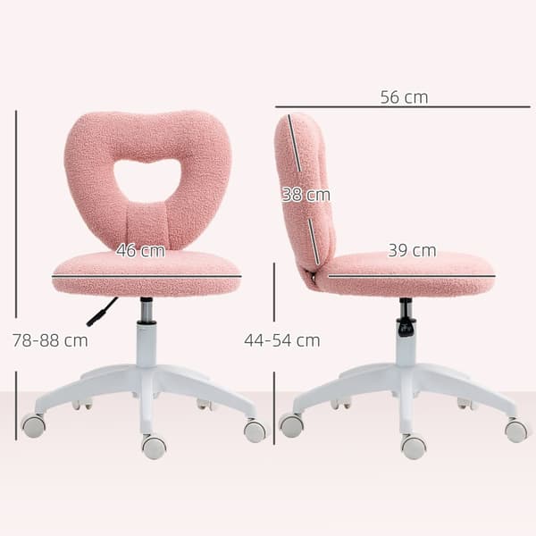 Kontorstol, 45x56x78-88 cm, Pink