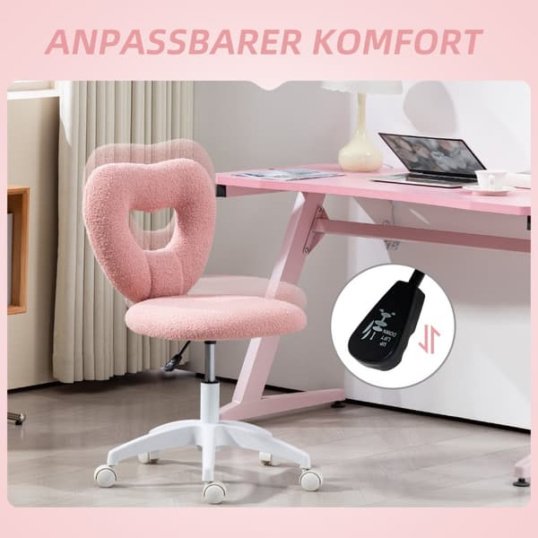 Kontorstol, 45x56x78-88 cm, Pink