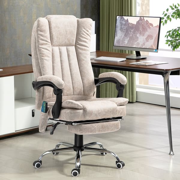 Kontorstol, 62x70x113-120 cm, Creme Hvid
