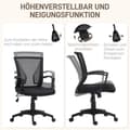 Miniatyrbillede 5 af 9: Kontorstol, 62x60x92-102 cm, Sort