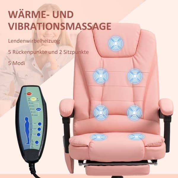 Kontorsstol, 67x67x111-121 cm, Rosa