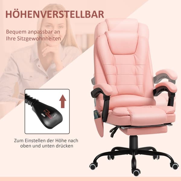 Kontorsstol, 67x67x111-121 cm, Rosa