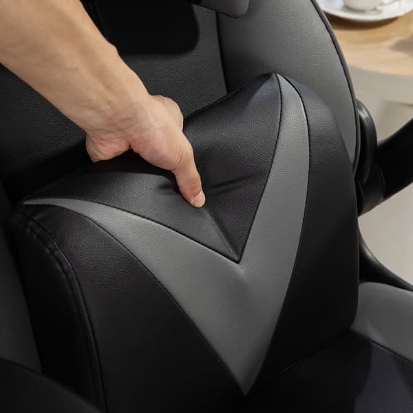 Gamingstol, 67x71x106-112 cm, Svart+Grå
