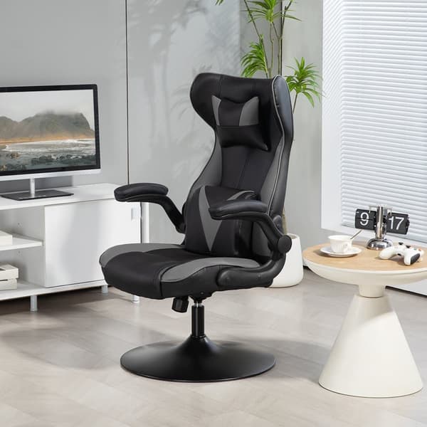 Gamingstol, 67x71x106-112 cm, Svart+Grå