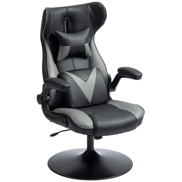 Gamingstol, 67x71x106-112 cm, Svart+Grå