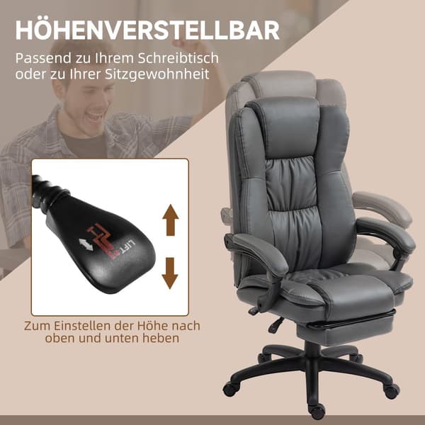 Kontorsstol, 68.5x68.5x113-121 cm, Mörkgrå