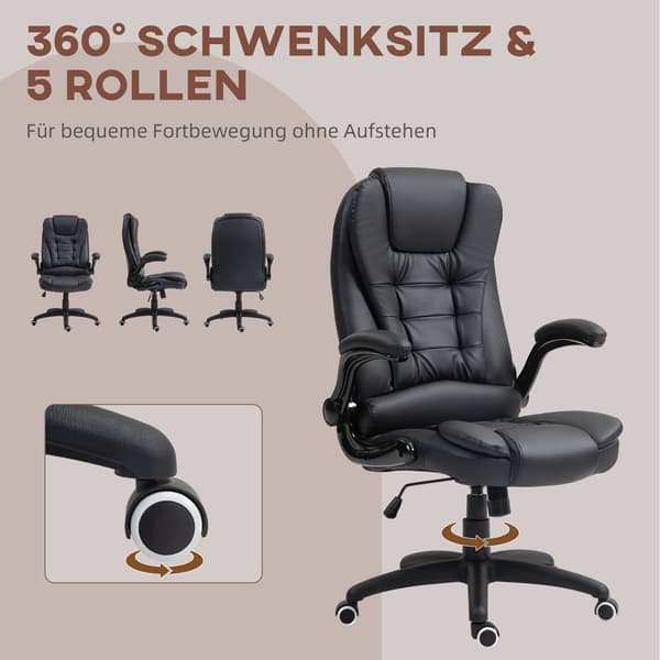 Kontorsstol, 60x69x111-121 cm, Svart