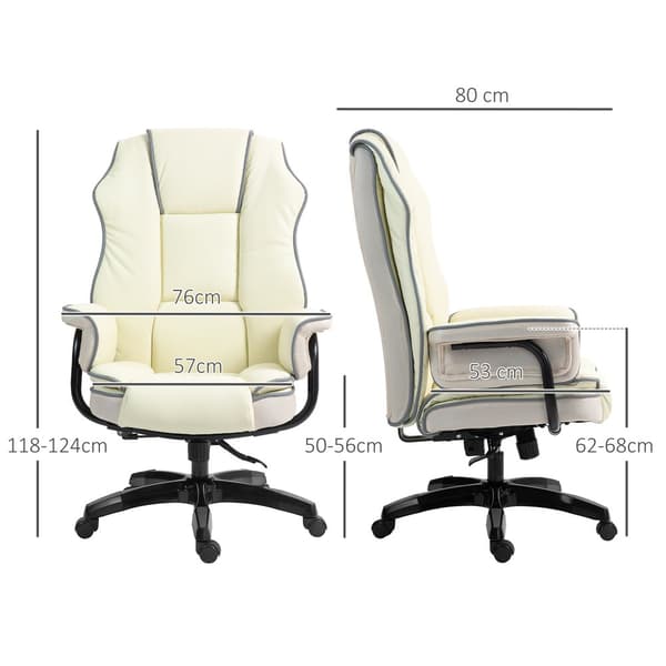 Ergonominen toimistotuoli, 76x80x118-124 cm, Kermaväri