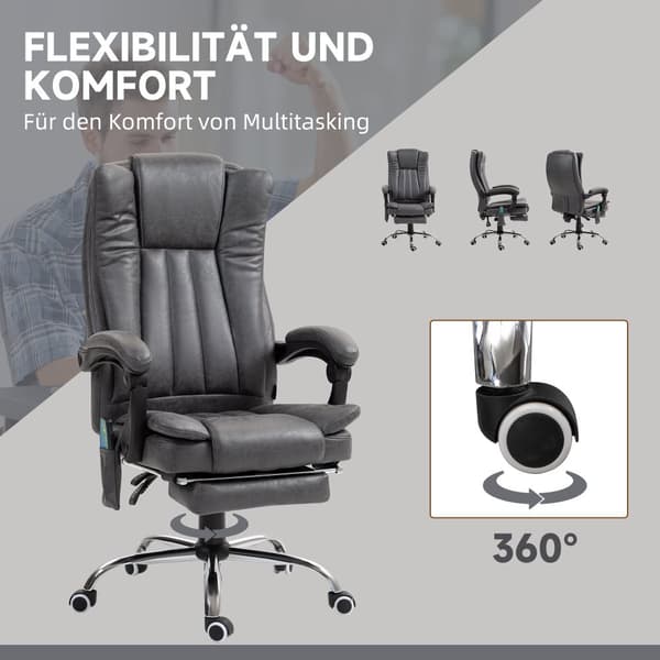 Kontorsstol, 62x70x113-120 cm, Grå