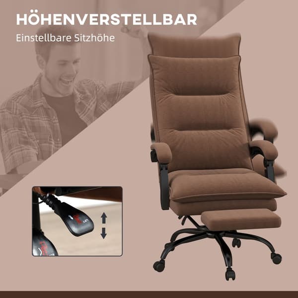 Kontorsstol, 66x74x114-121.5 cm, Brun