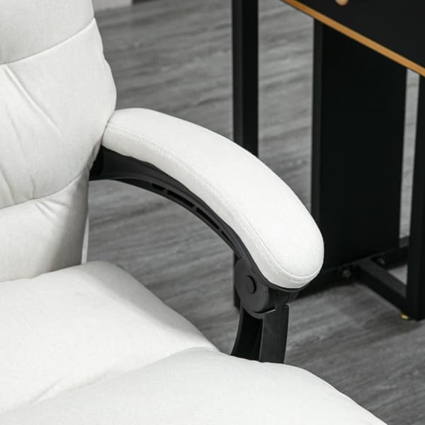 Kontorstol, 65x72x109-117 cm, Creme Hvid