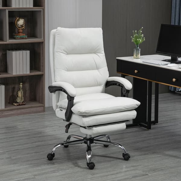 Kontorstol, 65x72x109-117 cm, Creme Hvid