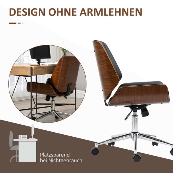 Kontorstol, Retro, 53x60x86-96 cm, Sort