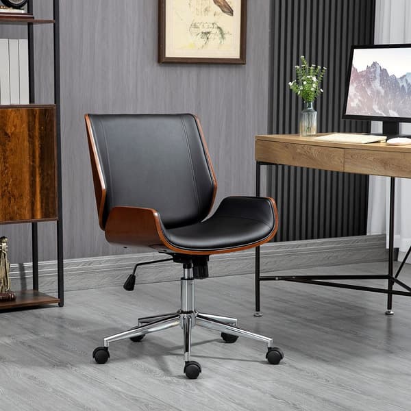 Kontorstol, Retro, 53x60x86-96 cm, Sort