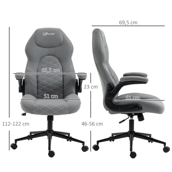 Kontorstol, 65,5L x 69,5B x 112-122H cm, Lysegrå