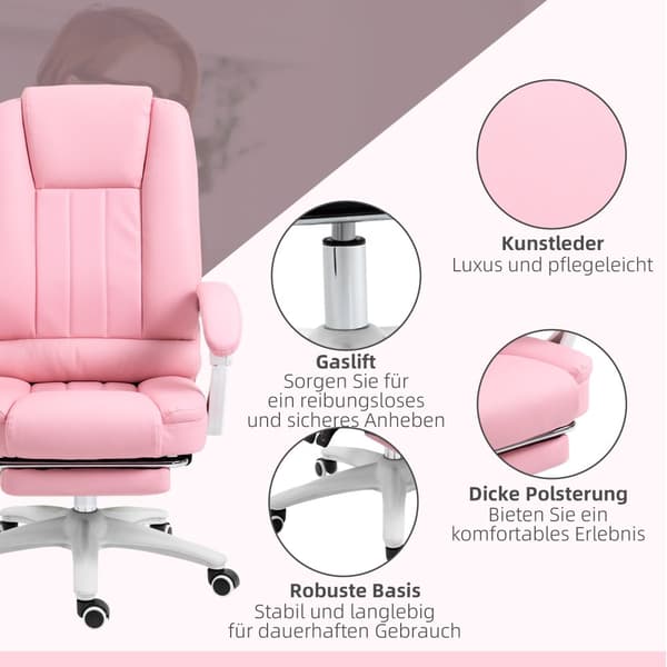 Toimistotuoli, 65x68x107-116 cm, Pinkki