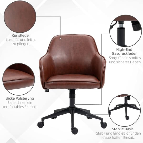 Toimistotuoli, 58,5Lx62Sx83-91K cm, ruskea