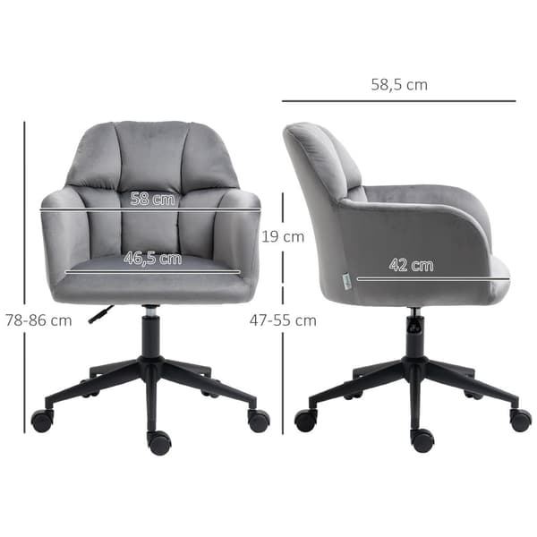 Toimistotuoli, 58L x 58,5S x 78-86K cm, Tummanharmaa