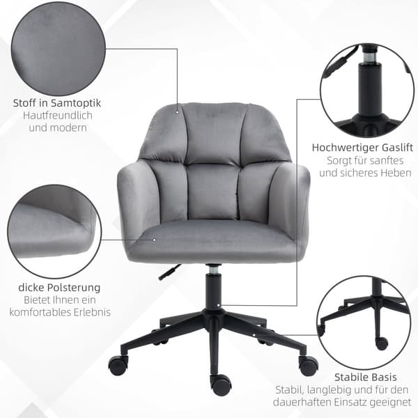 Toimistotuoli, 58L x 58,5S x 78-86K cm, Tummanharmaa