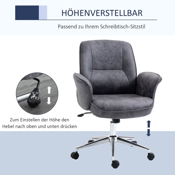 Kontorstol, XXL, 67x69x92-102 cm, Mørkegrå