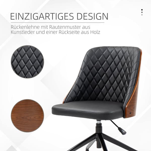 Kontorsstol, 48.5x54.5x81-87 cm, Svart