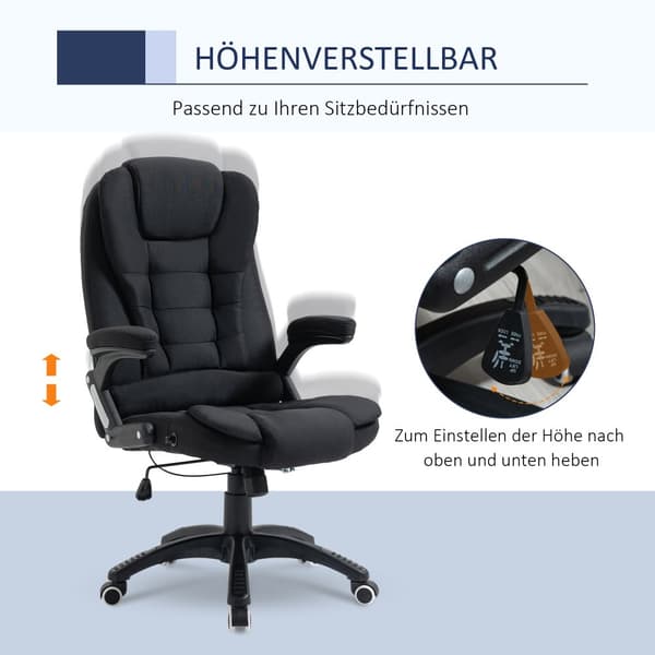 Kontorsstol, 65x72x100-120 cm, Svart