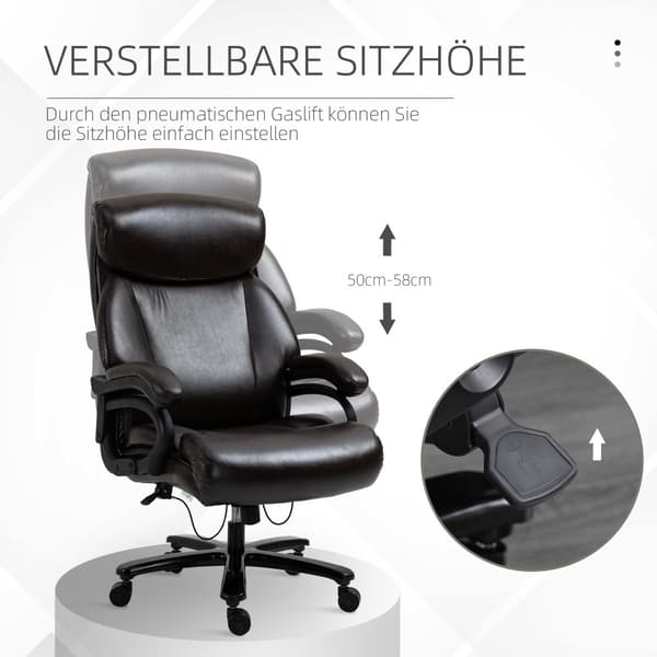 Kontorstol, 72x83x114-122 cm, Brun