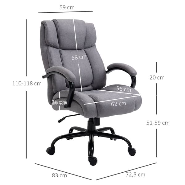Toimistotuoli, 72,5L x 83S x 110-118K cm, Vaaleanharmaa