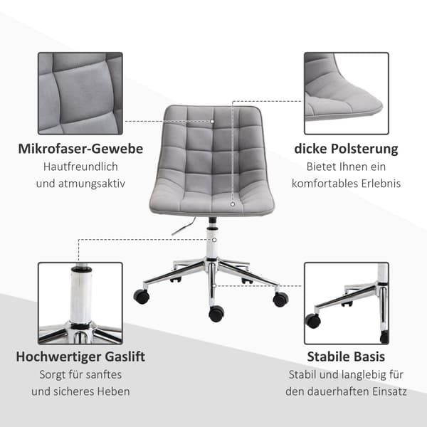 Kontorsstol, 80-90H x 60B x 60D cm, Grå