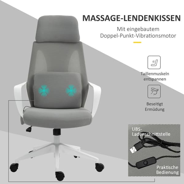Massagekontorsstol, 62x60x114-122 cm, Blå
