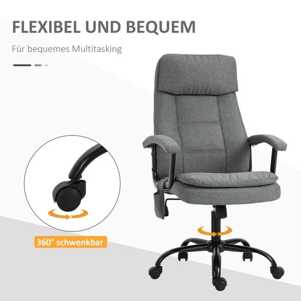 Massage Kontorstol, 63x70x112-121 cm, Grå