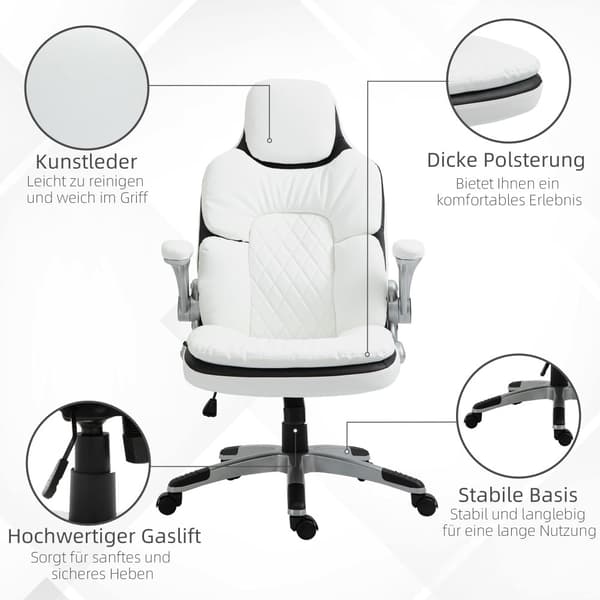 Toimistotuoli, Ergonominen, 69x67x113-121 cm, Valkoinen
