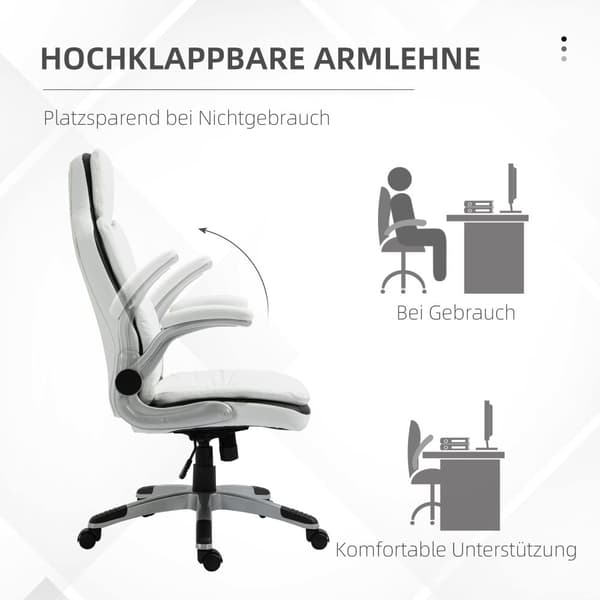 Toimistotuoli, Ergonominen, 69x67x113-121 cm, Valkoinen