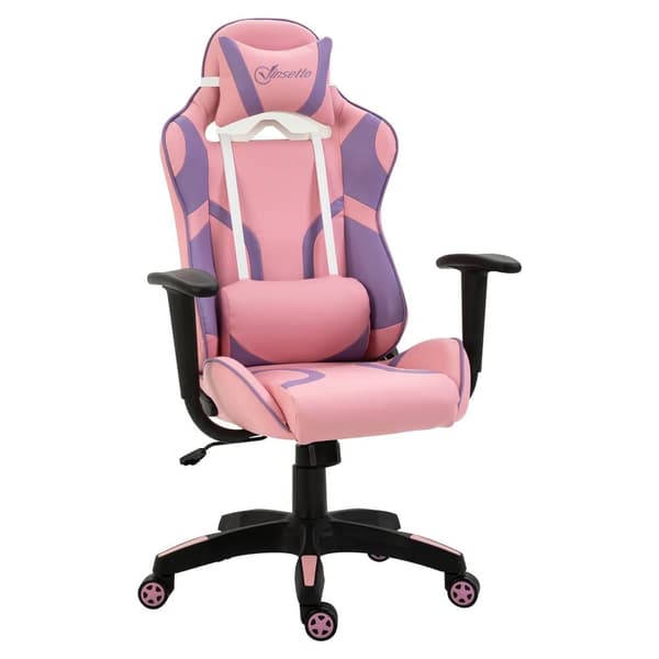 Gaming Stol, 69x56x125.5 cm, Pink & Lilla