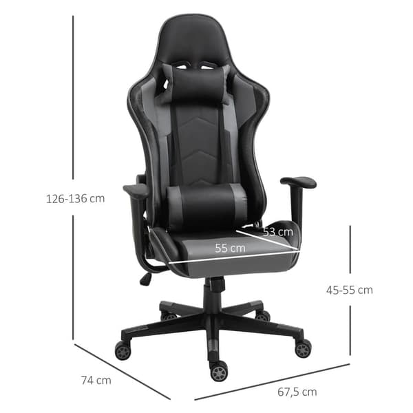 Toimistotuoli, Ergonominen, 67,5x74x126-136 cm, Musta