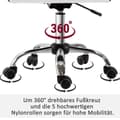 Miniatyrbillede 4 af 9: Kontorstol, 48x52x78-90 cm, Hvid