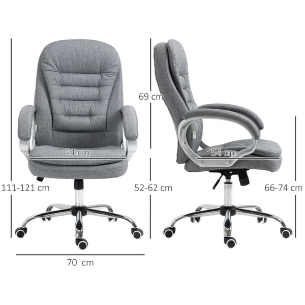 Ergonomisk Kontorsstol, 64x75x111-121 cm, Svart