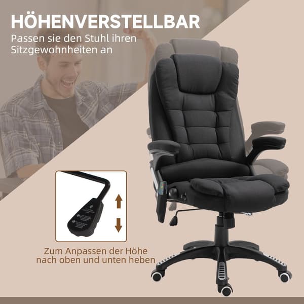 Kontorstol, 67x74x116-126 cm, Sort