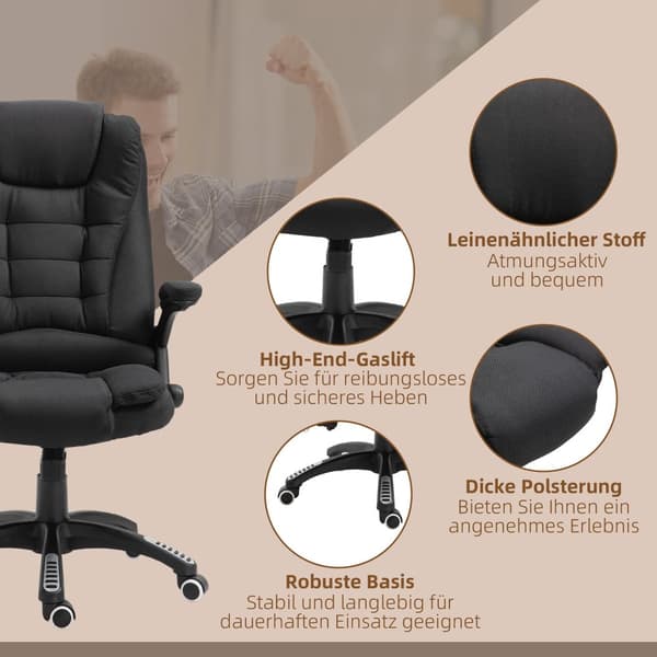 Kontorstol, 67x74x116-126 cm, Sort