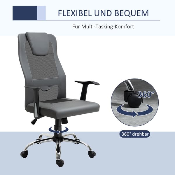 Ergonomisk Kontorsstol, 66x73x108-118 cm, Grå