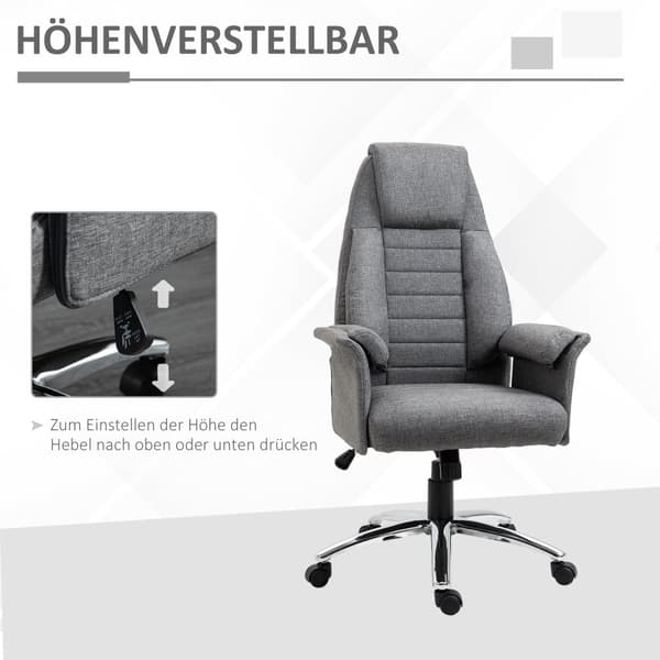 Justérbar Kontorsstol, 68x69x116-126 cm, Grå