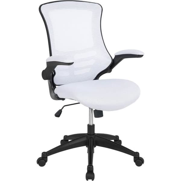 Flash Furniture Ergonomisk Kontorsstol med Fällbara Armstöd i Mesh Vit