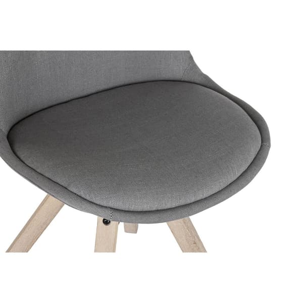 Matsalsstol DKD Home Decor Polyester Mörkgrå Tölgy (48 x 44 x 84 cm)