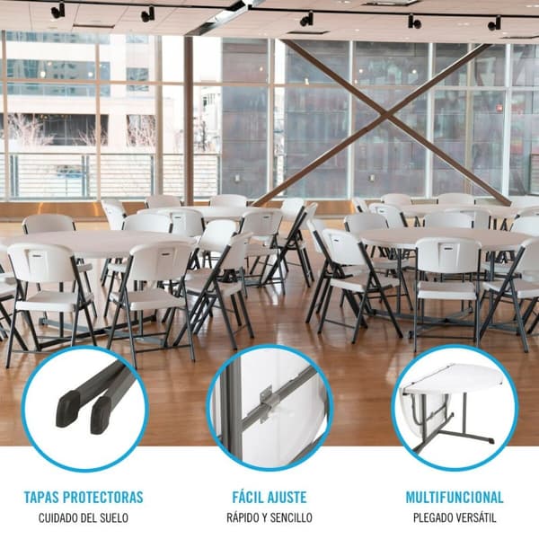 Sidobord Lifetime Vit 152 x 75,5 x 152 cm Stål Plast