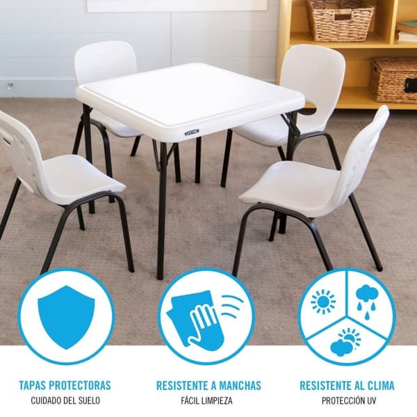 Barnbord Lifetime Vit Hopfällbar 61 x 53,5 x 61 cm Stål Plast