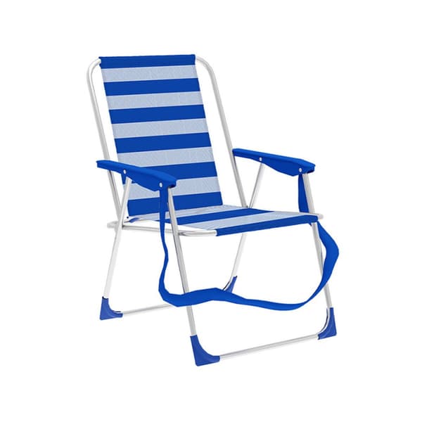 Marbueno Fällbar Stol Aluminium Randar Blå och Vit Strand och Pool 53X56X78 cm 10312